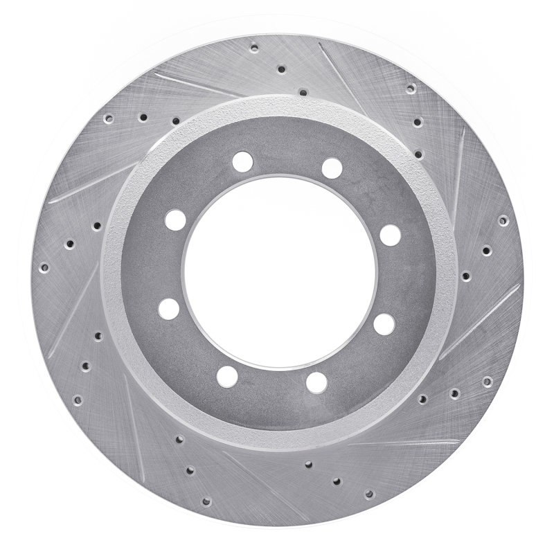 Ford F-350 Super Duty Brake Rotor (1) - Rear Right - R1 Concepts - Drilled & Slotted - Silver - `11-`22